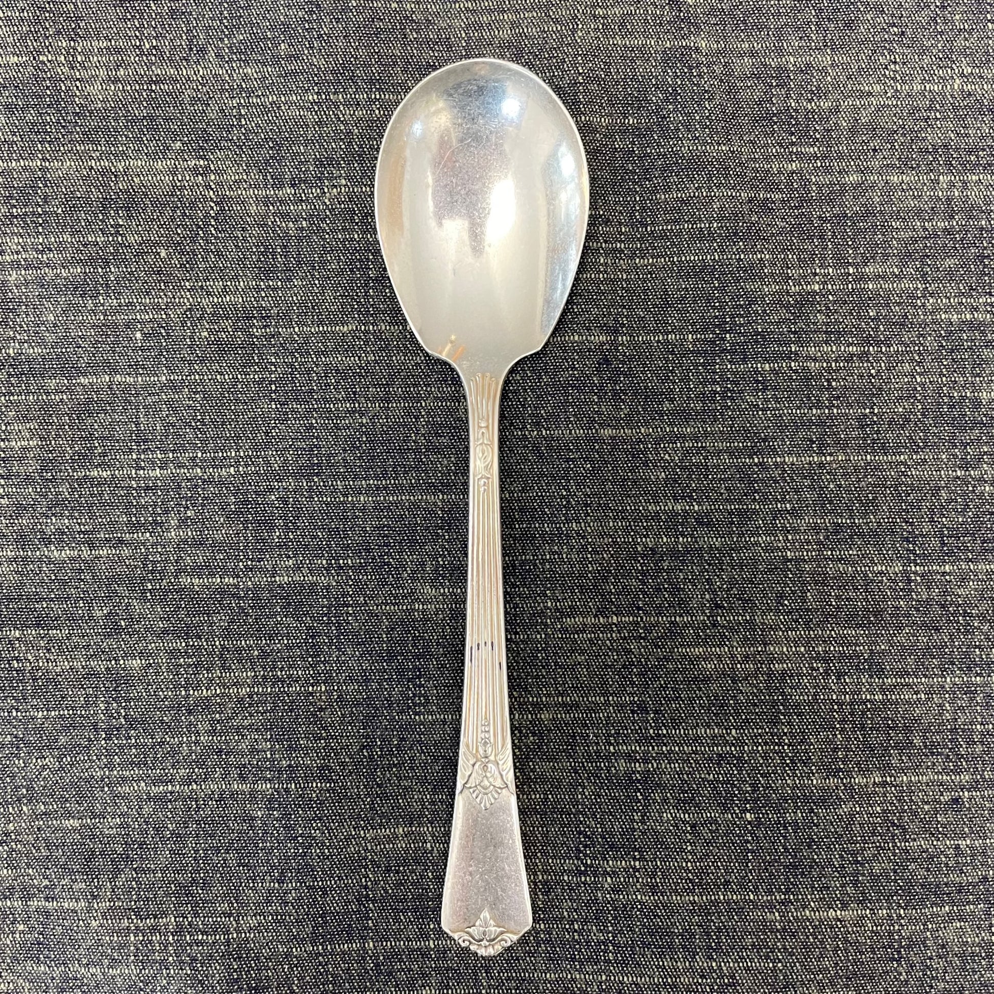 antique silver small serving spoon vintage modern