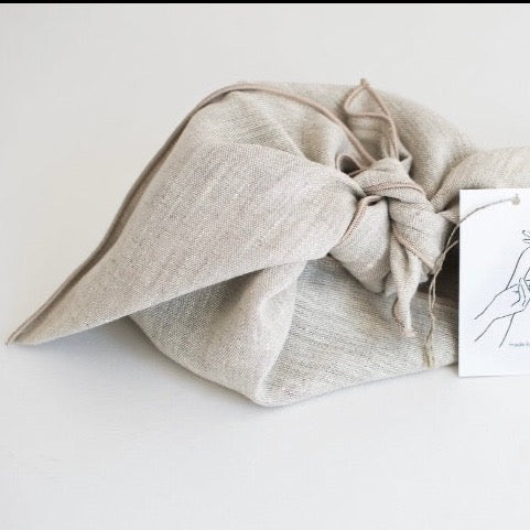 sustainable reusable European linen furoshiki gift wrap