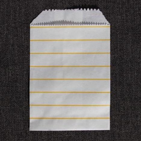 yellow and white striped modern mini paper candy, treat, or gift party bags