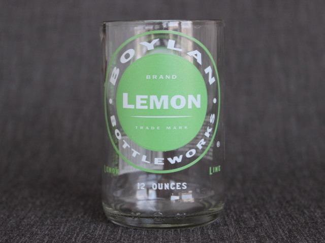 Boylan lemon soda recycled bottle tumbler drinking glass