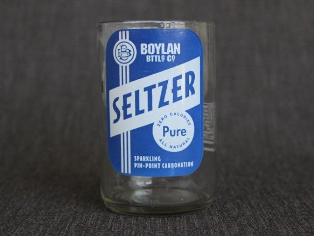 Boylan seltzer soda recycled bottle tumbler drinking glass