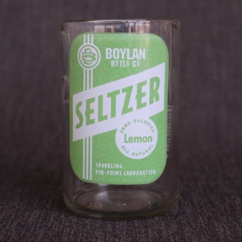 Boylan lemon seltzer soda recycled bottle tumbler drinking glass