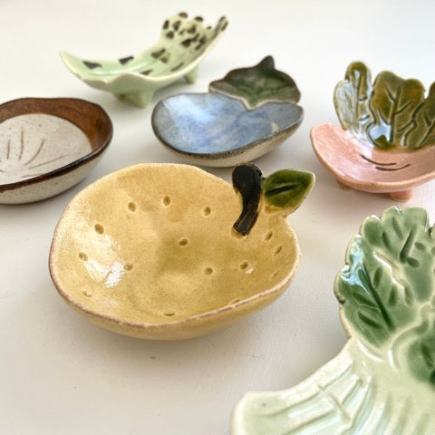 handmade vegetable and fruit mini dishes for appetizers of ring dish
