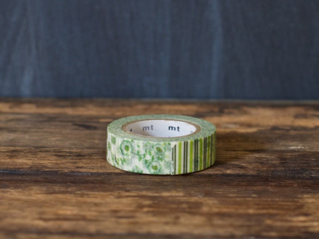 MT Brand green patchwork Japanese masking tape rolls