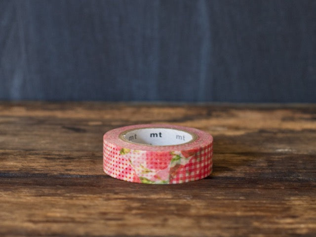 MT Brand red patchwork Japanese masking tape roll