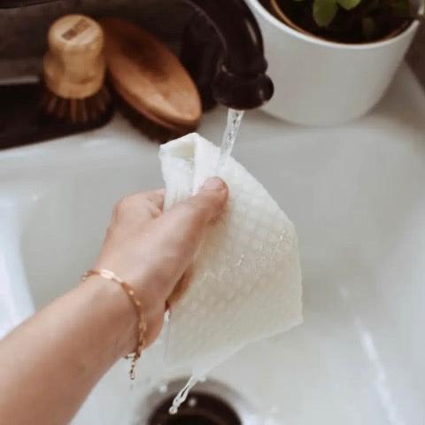 ultra-absorbent simple white eco sustainable compostable Swedish dish cloth