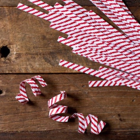 red and white striped 4 inch wired twist ties