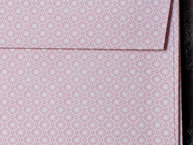 standard size French Paper Company pastel pink starburst printed modern letter writing envelopes