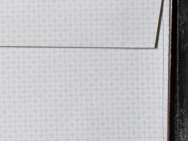 standard size French Paper Company pastel tan diamond printed modern letter writing envelopes