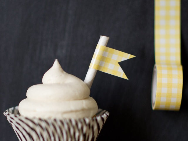 yellow and white Tapestastic patterned gingham tape roll