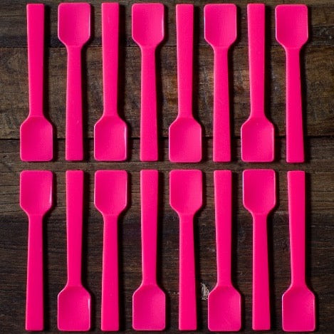 hot pink solid taster spoons for ice cream party