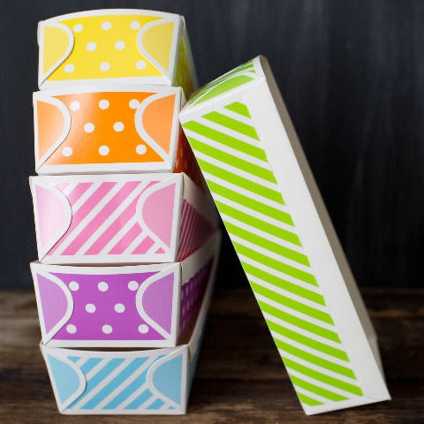 green and white striped paper loaf baking pan 