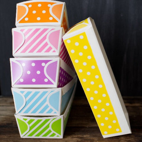 yellow and white polka dot paper loaf baking pan 