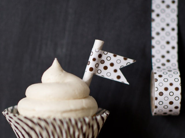 brown and white Tapestastic patterned polka dot tape roll