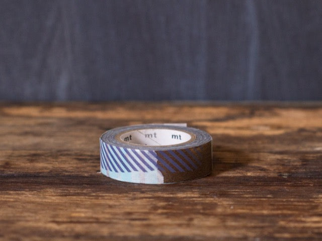 MT Brand purple, turquoise, and bronze patchwork Japanese masking tape roll
