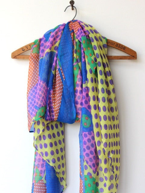multicolored printed lightweight fashion scarf