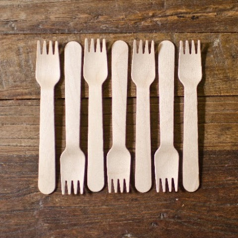 eco wood forks party supplies