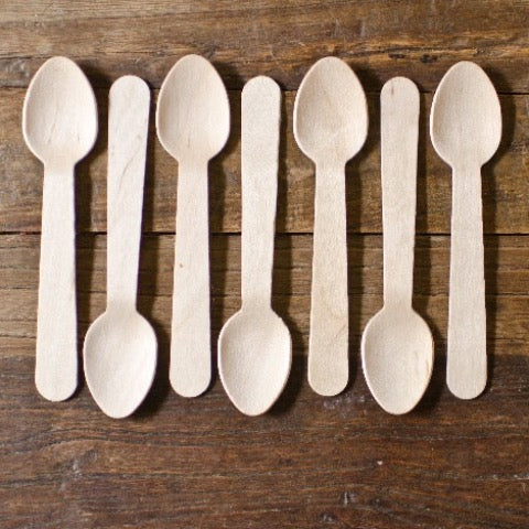 eco wood spoons party supplies