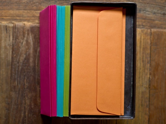 bright orange standard size envelopes for letter writing stationery
