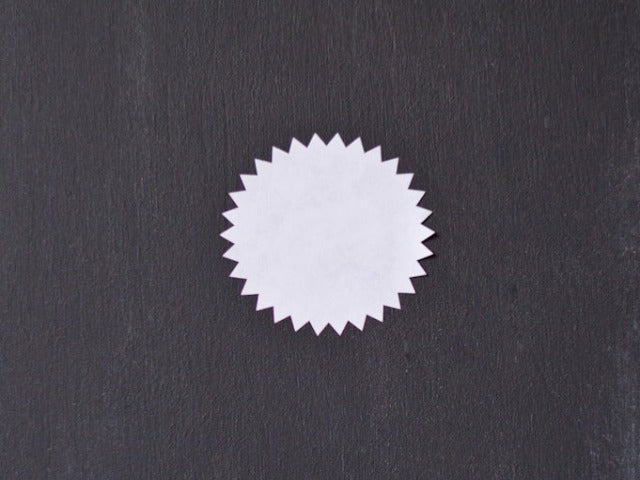 white round starburst sticker labels