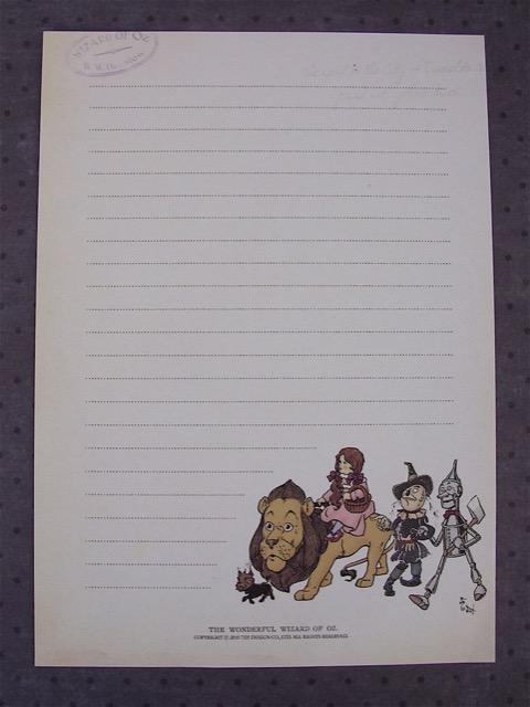 kids wizard of oz stationery set with envelopes and faux wax seal