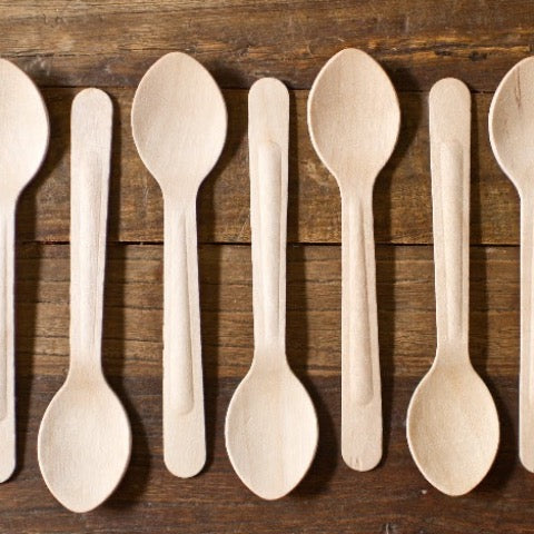 eco wood spoons for a party